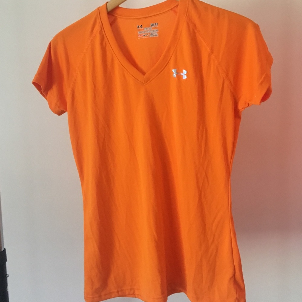 Sm Pumpkin Orange Under Armour Heat Gear Semi Fit